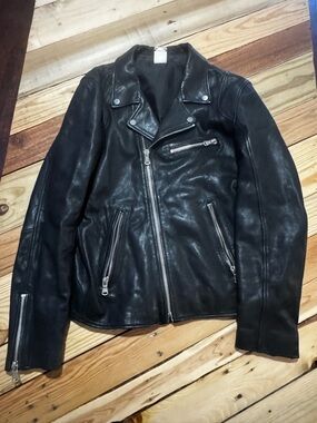 baldwin Black Leather Moto Bomber Jacket